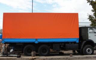 Тент-ПВХ оранжевого цвета на «Камаз»