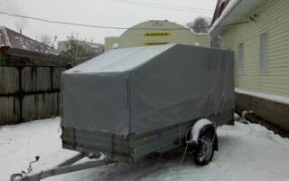 Тент на легковой прицеп для транспортировки снегохода