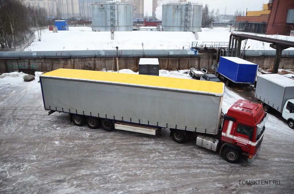 Изготовление и установка тента сдвижной крыши на полуприцеп Schmitz SP 24 в Томске
