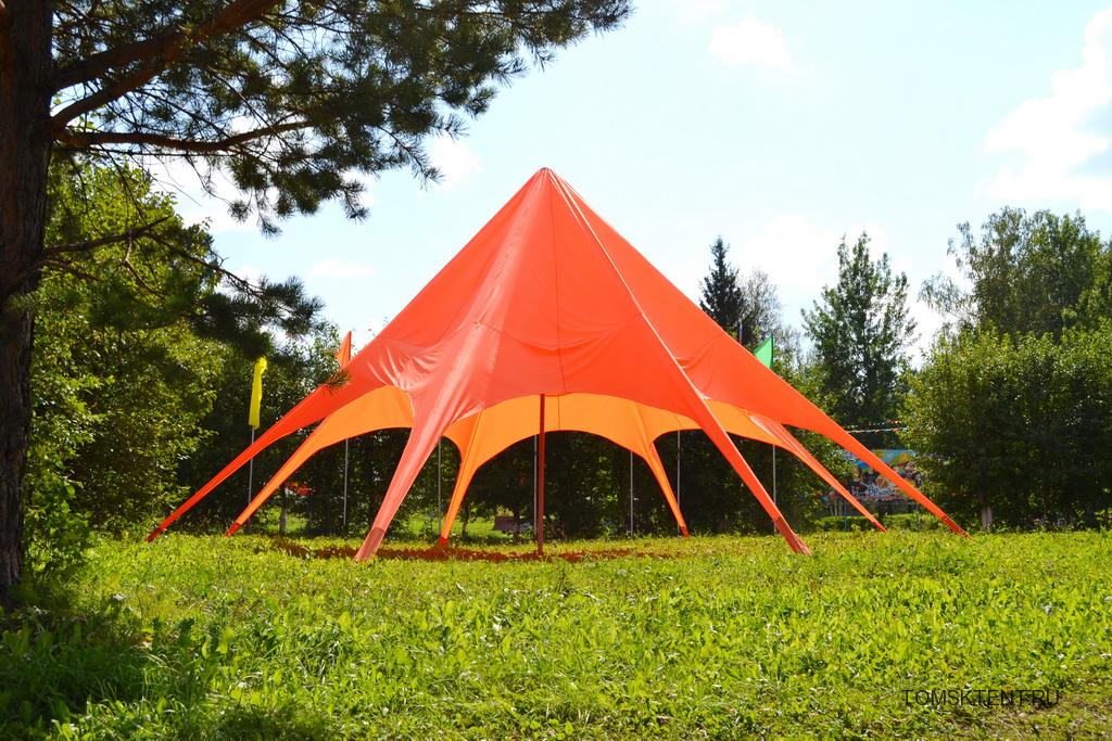 Вантовый шатер красного цвета для детского лагеря